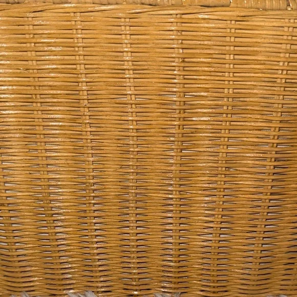 Kate Spade Tan Wicker Tote with White Handles - Picture 9 of 9